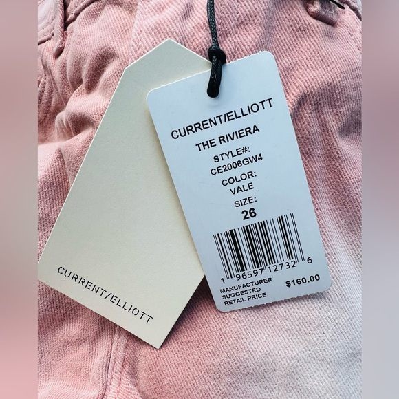 NWT Women’s Current/Elliott The Riviera Vale Jean Shorts with Raw Hem - Picture 8 of 12